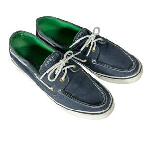 Sperry Womens Top-Sider Distressed Blue White Boat Shoe Sneakers Sz 9.5 Vacation